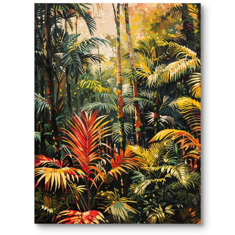 Obraz biuro salon rustykalny boho las deszczowy tropikalny zielono-żółty Obraz biuro salon rustykalny boho las deszczowy tropikalny zielono-żółty