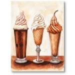 Obraz do kuchni i jadalni desery realistyczny brązowo-kremowy