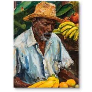 Obraz do kuchni lub jadalni ludzie mężczyźni klasyczny realizm zielono-żółty