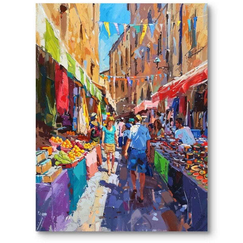 Obraz do kuchni ludzie impresjonistyczny niebiesko-żółty Obraz do kuchni ludzie impresjonistyczny niebiesko-żółty