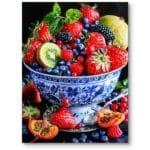 Obraz do kuchni martwa natura owoce realizm biały czerwono-zielony