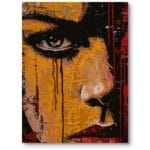 Obraz do nowoczesnego salonu portret kobieta ekspresjonizm żółto-czerwony