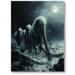 Obraz do salonu fantasy mityczne stworzenia ciemno-błękitno-szary