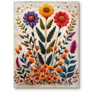 Obraz do salonu i sypialni kwiaty ogród realistyczny pomarańczowo-czerwony