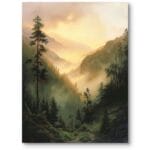 Obraz do salonu klasyczny krajobraz góry romantyzm zielono-żółty