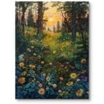 Obraz do salonu klasyczny zachód słońca na łące realizm zielono-żółty Obraz do salonu klasyczny zachód słońca na łące realizm zielono-żółty