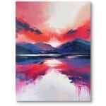 obraz-do-salonu-nowoczesnego-krajobrazy-pejzaze-gorski-zachod-slonca-zb3-1812 Obraz do salonu nowoczesnego krajobrazy pejzaże górski zachód słońca czerwono-niebieski