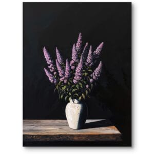 Obraz do salonu nowoczesny martwa natura realistyczny czarno-fioletowy