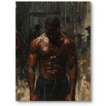 Obraz do salonu sport realizm motywacja brązowo-czarny