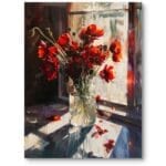 Obraz do sypialni natura maki ciepłe światło mieszane kolory Obraz do sypialni natura maki ciepłe światło mieszane kolory