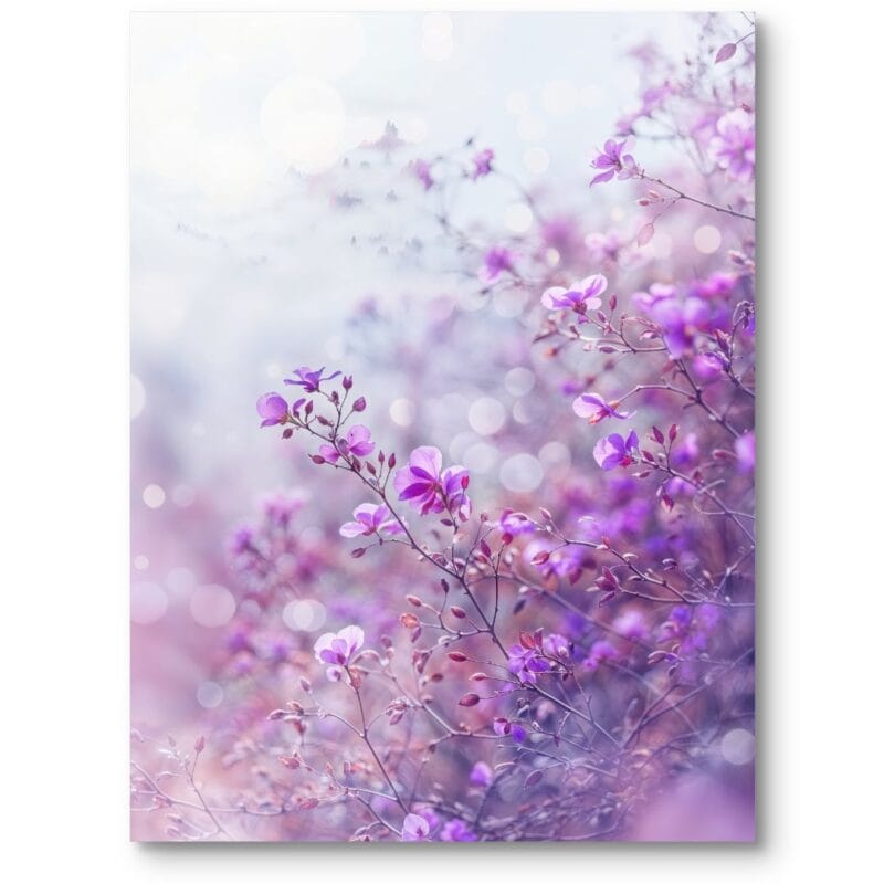 Obraz do sypialni rośliny natura fioletowo-różowe kwiaty makrofotografia