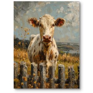 Obraz na płótnie do biura zwierzęta wiejski pejzaż realistyczny brązowo-niebieski