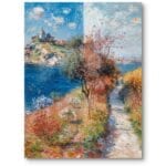 Obraz na płótnie do klasycznego salonu wiejska ścieżka krajobraz impresjonistyczny brązowo-zielony Obraz na płótnie do klasycznego salonu wiejska ścieżka krajobraz impresjonistyczny brązowo-zielony