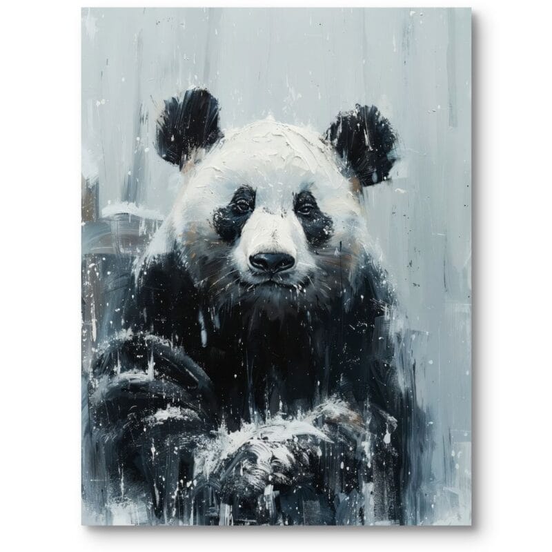 Obraz na płótnie do salonu dzikie panda nowoczesny biało-czarny