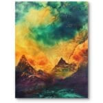 Obraz na płótnie do salonu eklektyczny surrealizm góry akryl żółto-zielony Obraz na płótnie do salonu eklektyczny surrealizm góry akryl żółto-zielony