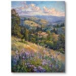 Obraz na płótnie do salonu klasyczny krajobraz wzgórza natura impresjonizm zielono-fioletowy Obraz na płótnie do salonu klasyczny krajobraz wzgórza natura impresjonizm zielono-fioletowy
