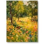 Obraz na płótnie do salonu klasyczny kwitnąca letnia łąka żółto-zielona