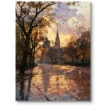 Obraz na płótnie do salonu klasyczny widoki miejskie zamek impresjonizm brązowo-pomarańczowy Obraz na płótnie do salonu klasyczny widoki miejskie zamek impresjonizm brązowo-pomarańczowy