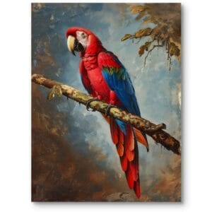Obraz na płótnie do salonu klasyczny zwierzęta ptaki papuga realistyczny czerwono-niebieski
