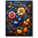 Obraz na płótnie do salonu martwa natura kwiaty owoce realistyczny do białych ścian Obraz na płótnie do salonu martwa natura kwiaty owoce realistyczny do białych ścian