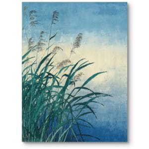Obraz na płótnie do salonu minimalistyczny skandynawski trzcina realistyczna niebiesko-zielony