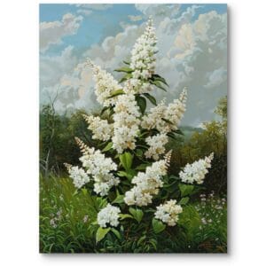 Obraz na płótnie do salonu natura kwiaty realizm biały zielony