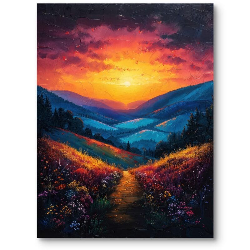 Obraz na płótnie do salonu nowoczesny krajobraz górski przyroda mieszana kolorystyka