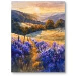 Obraz na płótnie do salonu rustykalnego krajobrazy, pejzaże i widoki wiejski krajobraz fioletowo-złoty impresjonizm Obraz na płótnie do salonu rustykalnego krajobrazy, pejzaże i widoki wiejski krajobraz fioletowo-złoty impresjonizm