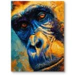 Obraz na płótnie do salonu zwierzęta ssaki goryl impresjonizm niebiesko-pomarańczowy Obraz na płótnie do salonu zwierzęta ssaki goryl impresjonizm niebiesko-pomarańczowy