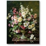 Obraz realistyczny do salonu klasyczny martwa natura bukiet róż i piwonii zielono-różowy Obraz realistyczny do salonu klasyczny martwa natura bukiet róż i piwonii zielono-różowy