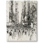Plakat czarno-biały do salonu ludzie na ulicy miasto nowoczesny