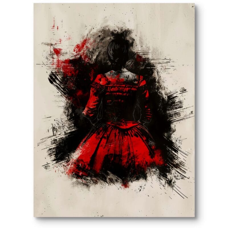 Plakat do biura sztuka i design abstrakcja czerń czerwień nowoczesny