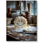 Plakat do kuchni gotowanie ciasteczko fotografia makro beżowy brązowy rustykalny