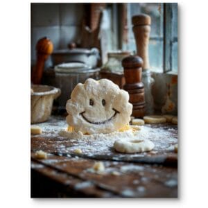 Plakat do kuchni gotowanie ciasteczko fotografia makro beżowy brązowy rustykalny