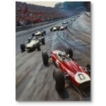 Plakat do pokoju młodzieżowego motoryzacyjne samochody sportowe do nowoczesnego wnętrza czerwono-szary