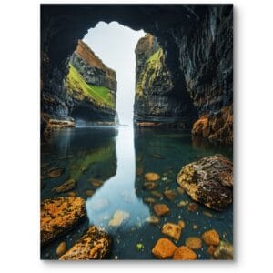 Plakat do salonu i biura krajobraz realistyczny zielono-brązowy fotografia krajobrazowa