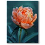 Plakat do salonu klasyczny rośliny i flora kwiaty piwonia ciepło-pomarańczowy Plakat do salonu klasyczny rośliny i flora kwiaty piwonia ciepło-pomarańczowy