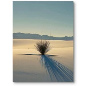 Plakat do salonu krajobrazy, pejzaże i widoki pustynie i piaski minimalizm piaskowo-niebieski