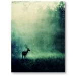 Plakat do salonu minimalizm zwierzęta jeleń zielono-czarny Plakat do salonu minimalizm zwierzęta jeleń zielono-czarny