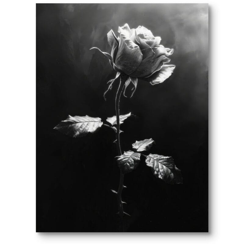 Plakat do salonu nowoczesny natura róża czarno-biała Plakat do salonu nowoczesny natura róża czarno-biała