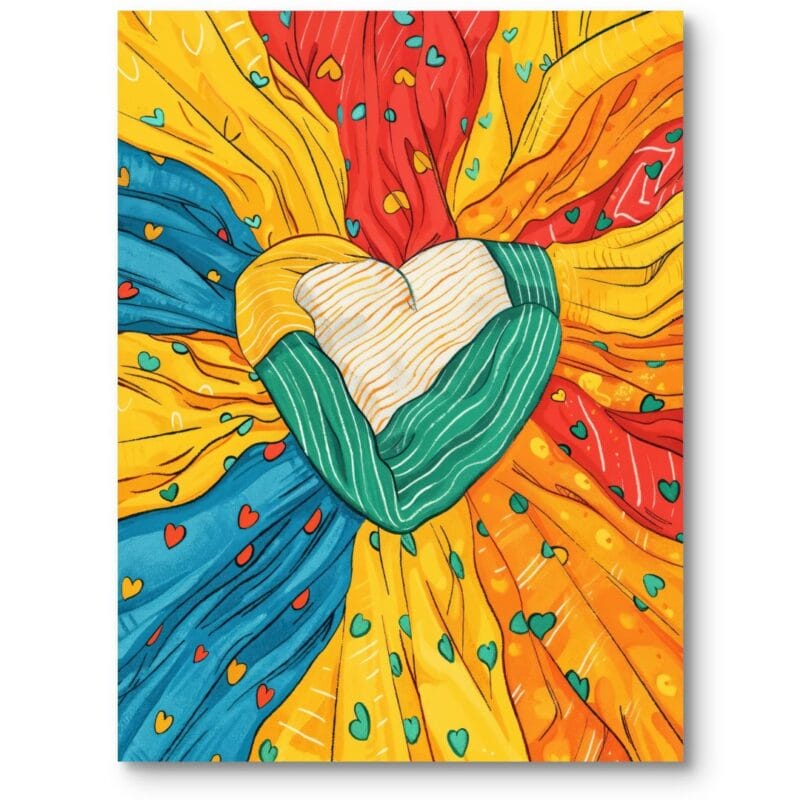 Plakat do salonu serce inne pop-art żółto-czerwony Plakat do salonu serce inne pop-art żółto-czerwony