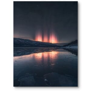 Plakat do sypialni krajobraz niebo pomarańczowo-czarny nowoczesny