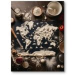Plakat jedzenie kuchnia mapa świata do kuchni rustykalnej eklektycznej fotografia martwa natura czarno-biało-brązowy Plakat jedzenie kuchnia mapa świata do kuchni rustykalnej eklektycznej fotografia martwa natura czarno-biało-brązowy