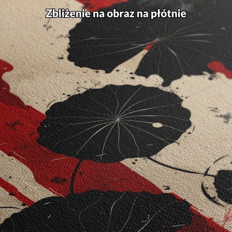 beżowy czarny czerwony częściowo abstrakcyjny plakat na ścianę do sypialni