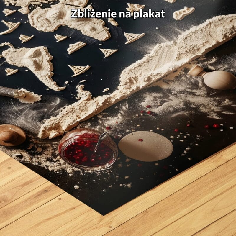 Plakat mapa świata kuchnia jedzenie