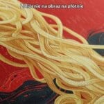 żółty czerwony czarny częściowo abstrakcyjny plakat na ścianę do restauracji