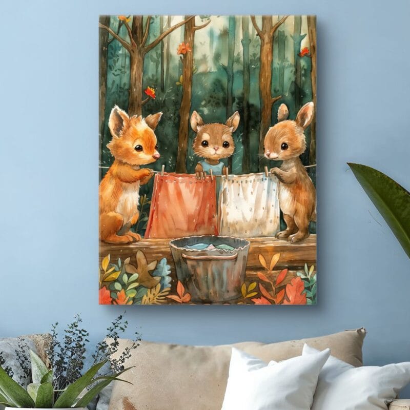 Plakat zwierzęta leśne do pokoju dziecka realizm