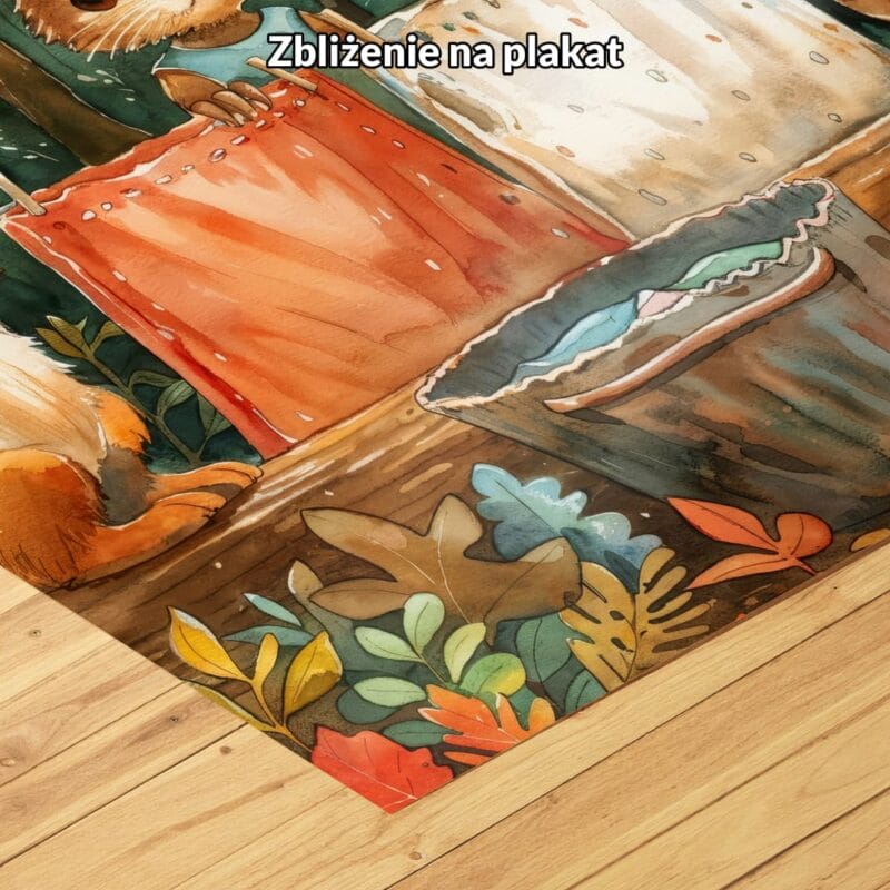 Plakat zwierzęta leśne do pokoju dziecka realizm