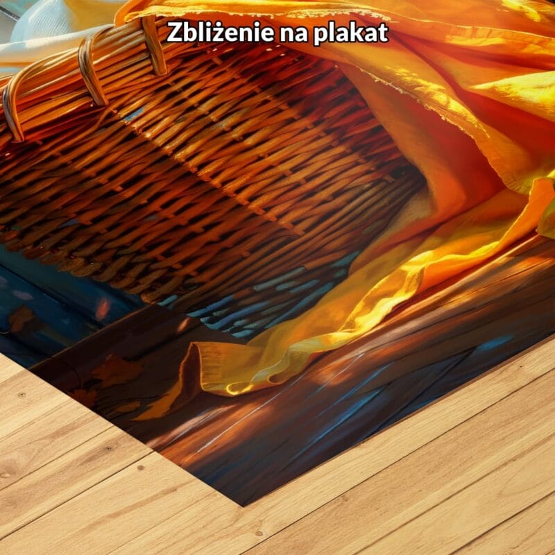 żółty niebieski pomarańczowy realistyczny obraz na ścianę do sypialni
