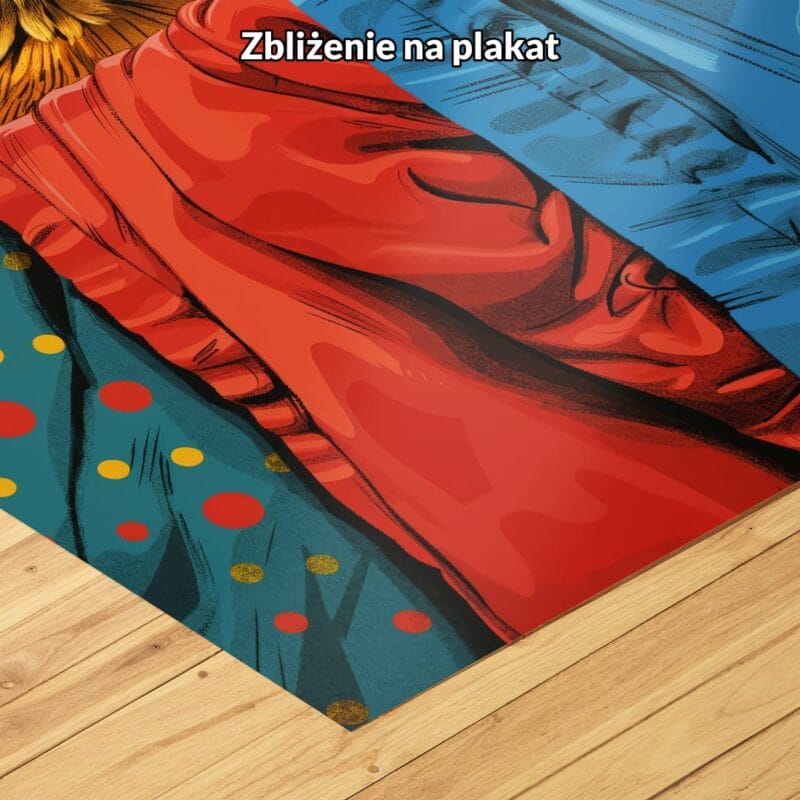 Plakat do pokoju dziecka kot na żółtym tle